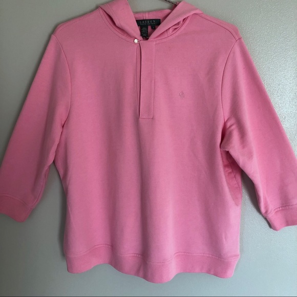 Lauren Ralph Lauren Tops - Lauren Ralph Lauren Pink 1/4 Sleeve Hoodie